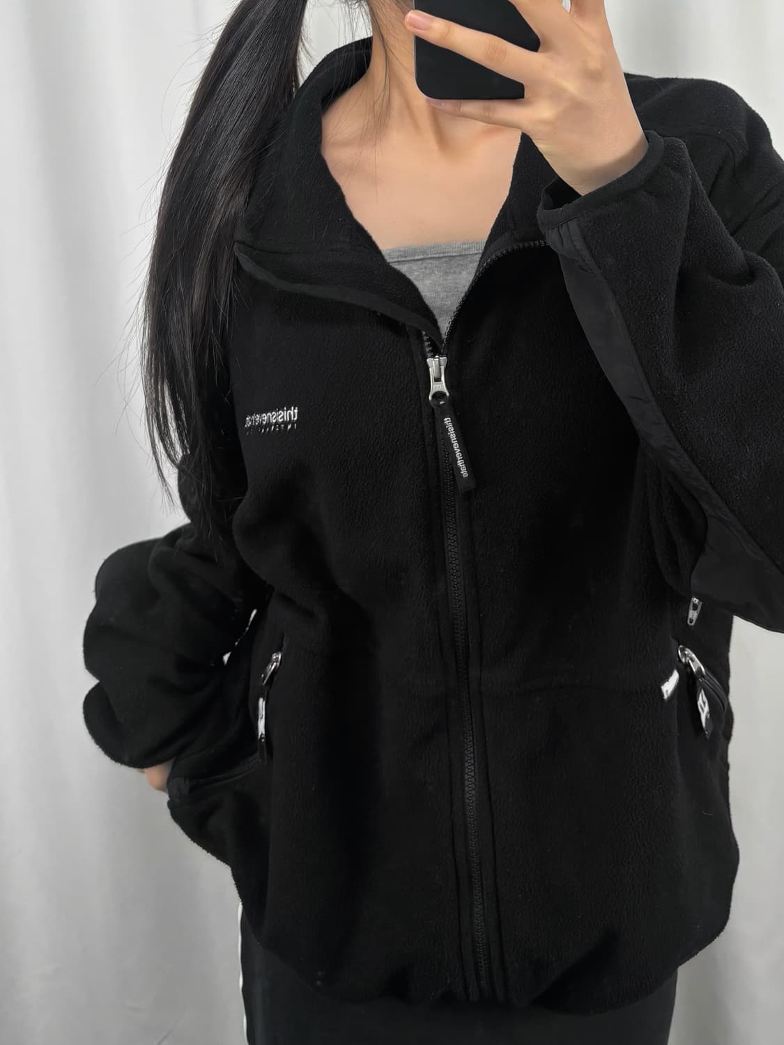 디스이즈네버댓 블랙 플리스 후리스 자켓 상품이미지3