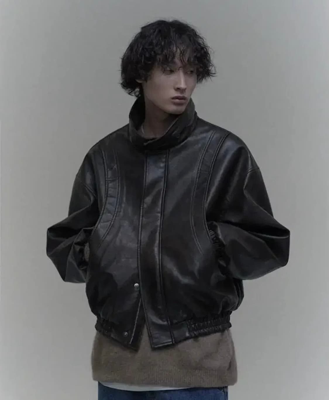 라퍼지스토어 버핑레더 히든 후디드 레더 점퍼  상품이미지3