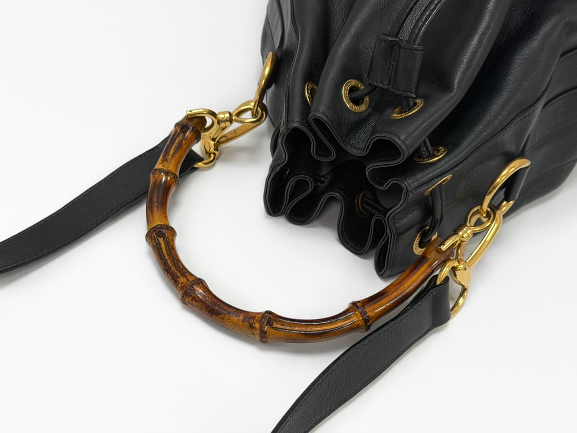 구찌 뱀부 레더 드로우스트링 2WAY 버킷백 상품이미지8