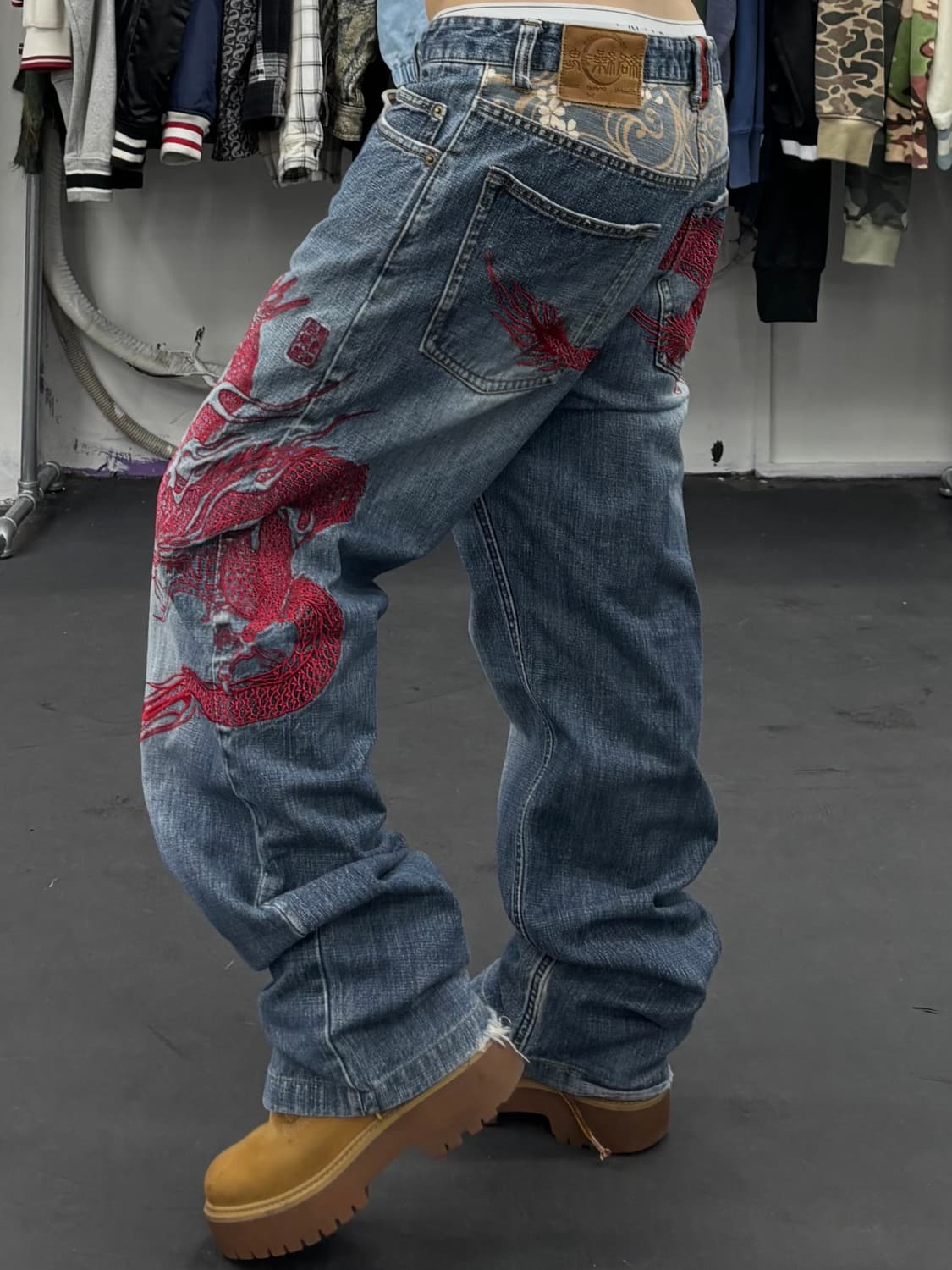 카라쿠리 타마시 오리엔탈 드래곤 데님팬츠 상품이미지1