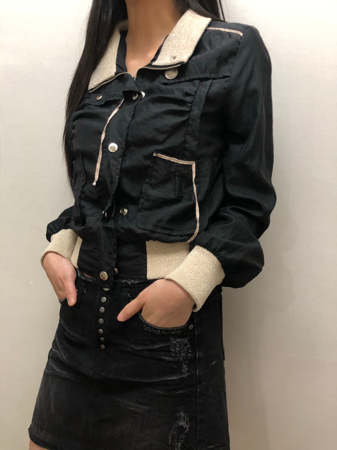 빈티지 블랙 펑크 자켓 상품이미지6