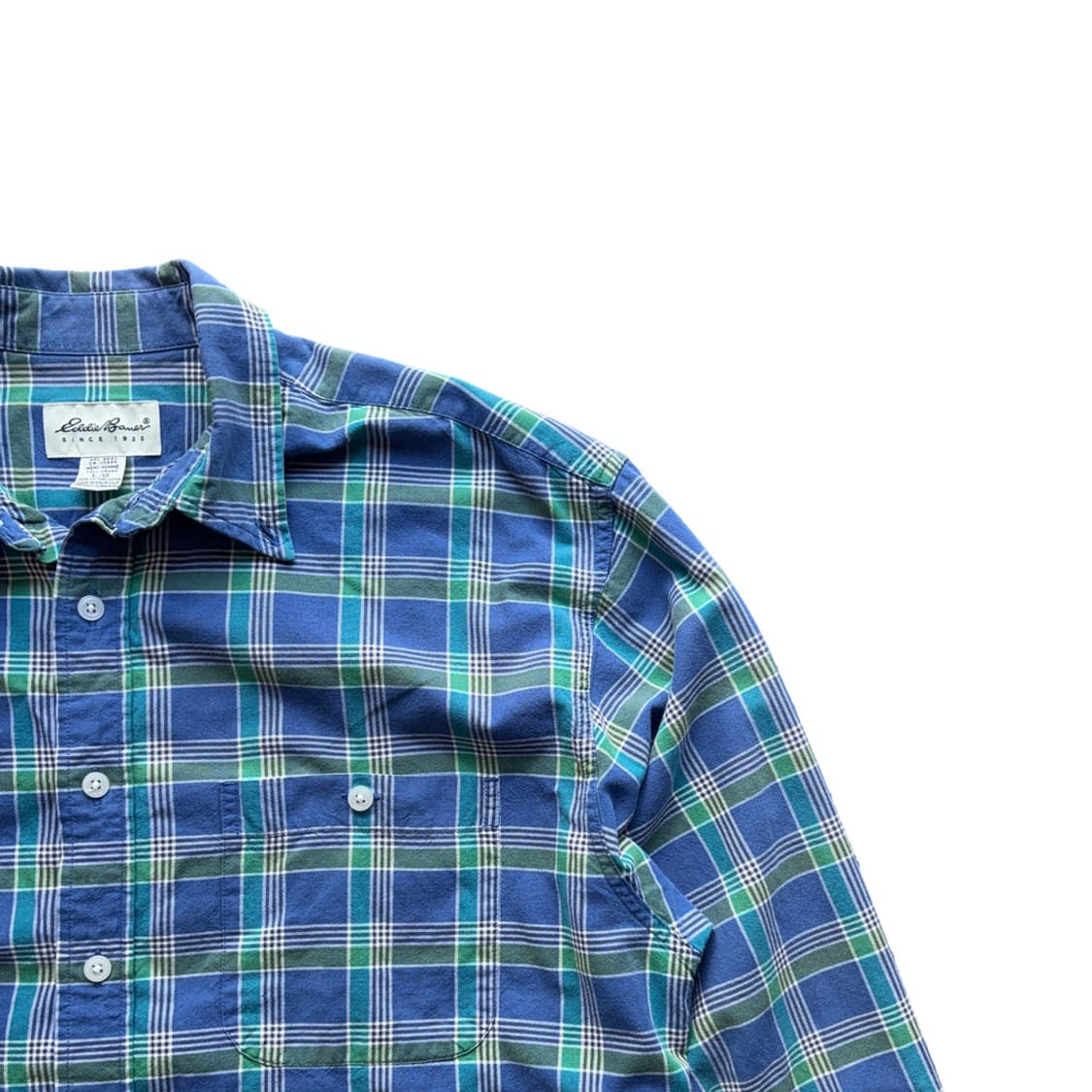 Eddie Bauer Blue/Green Plaid Shirt 상품이미지3