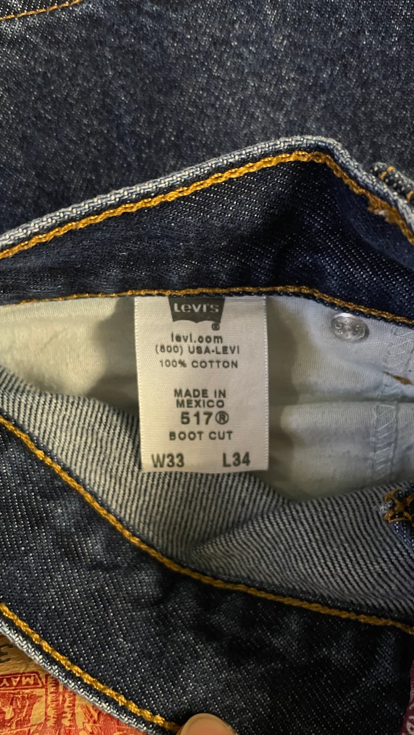 리바이스 517 부츠컷 (33/34) 진청 팝니다 상품이미지6