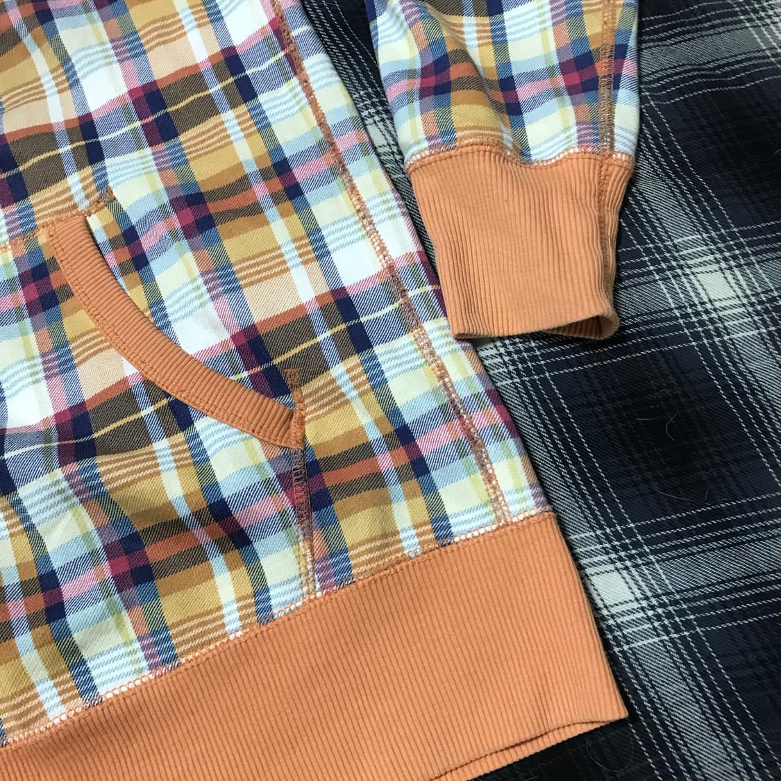 유니클로 재팬 체크 후드집업 xl 상품이미지3