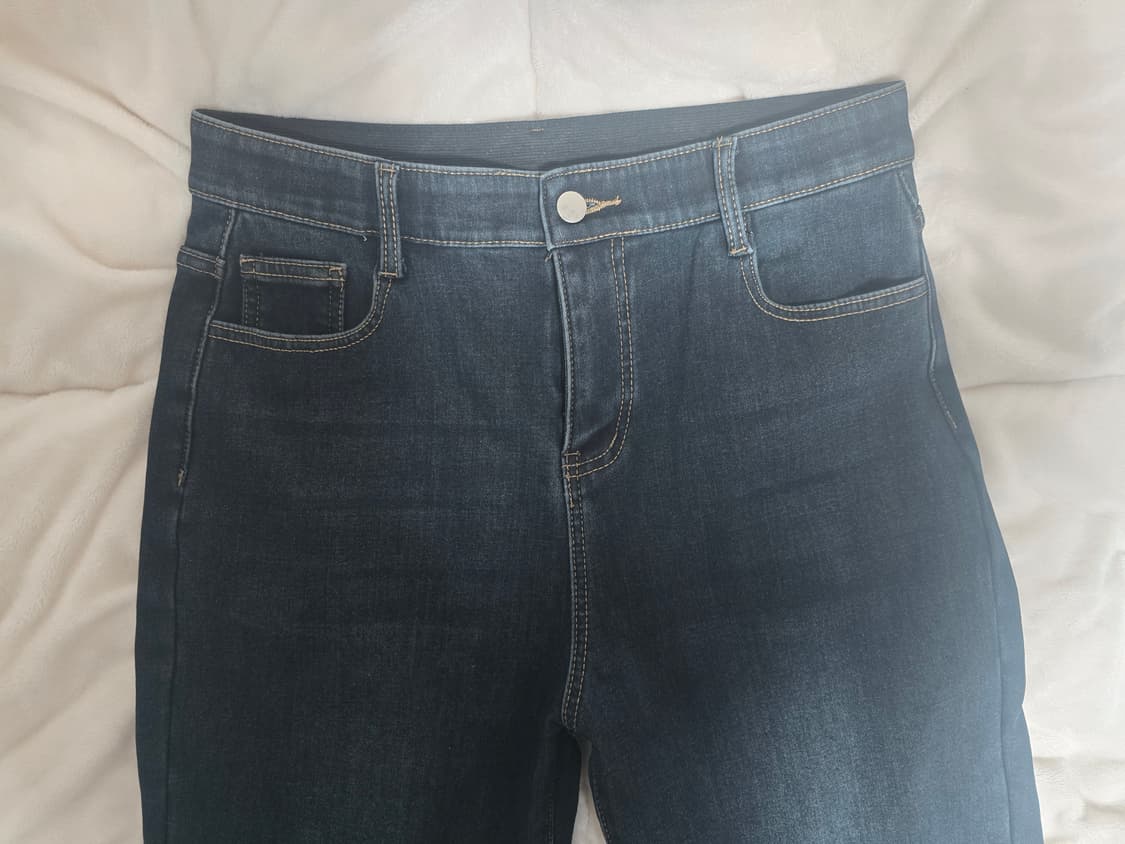 (새상품)엘블로썸 여성 밴딩 기모 와이드 스판 데님진 
32 XL 상품이미지5