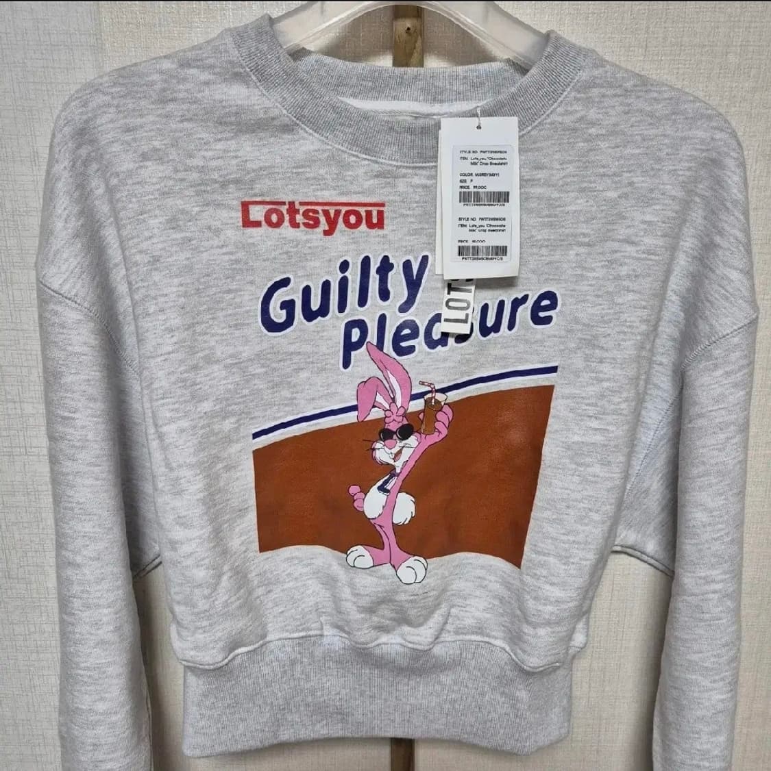 10만구입 새상품 크롭 맨투맨 유행 꾸안꾸패션 상품이미지1