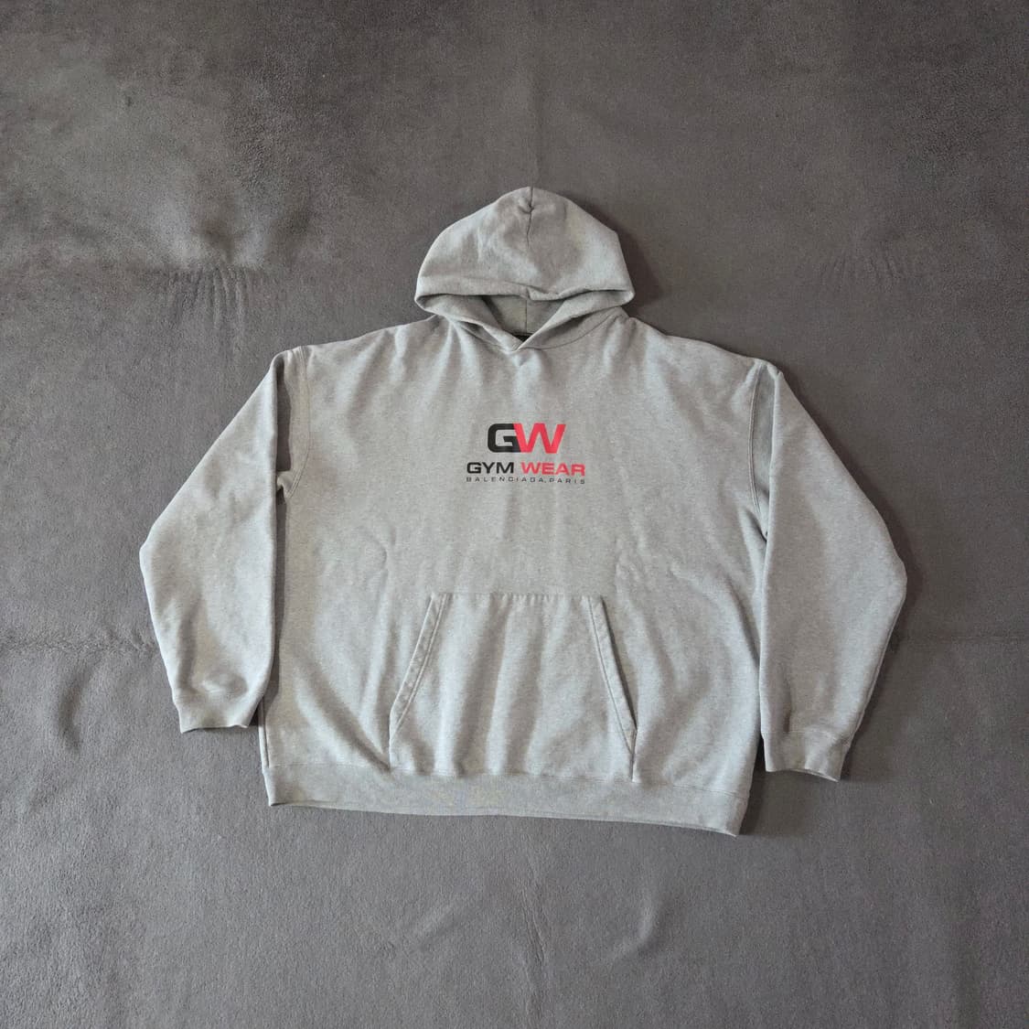 발렌시아가 오버 짐웨어 후드티 M 그레이 상품이미지1