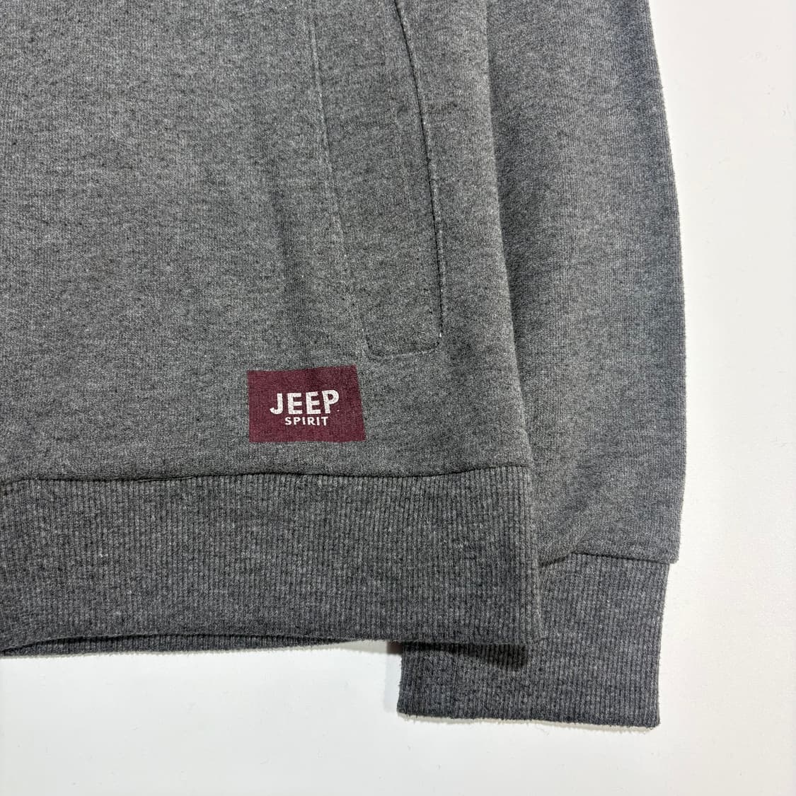 지프 스피릿 차콜 로고 집업 후드 상품이미지2