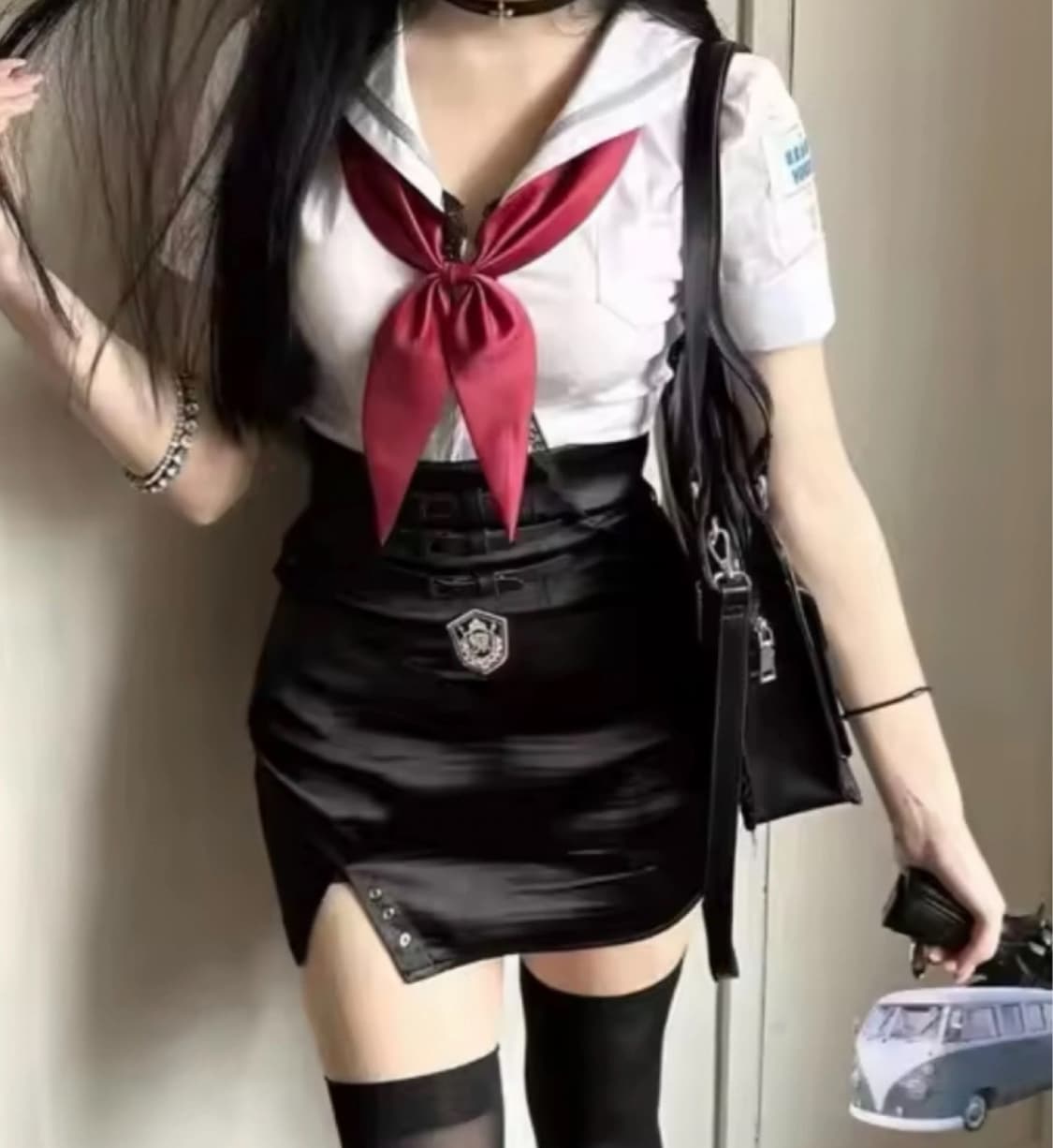 고딕 펑크 제복 투피스  상품이미지1