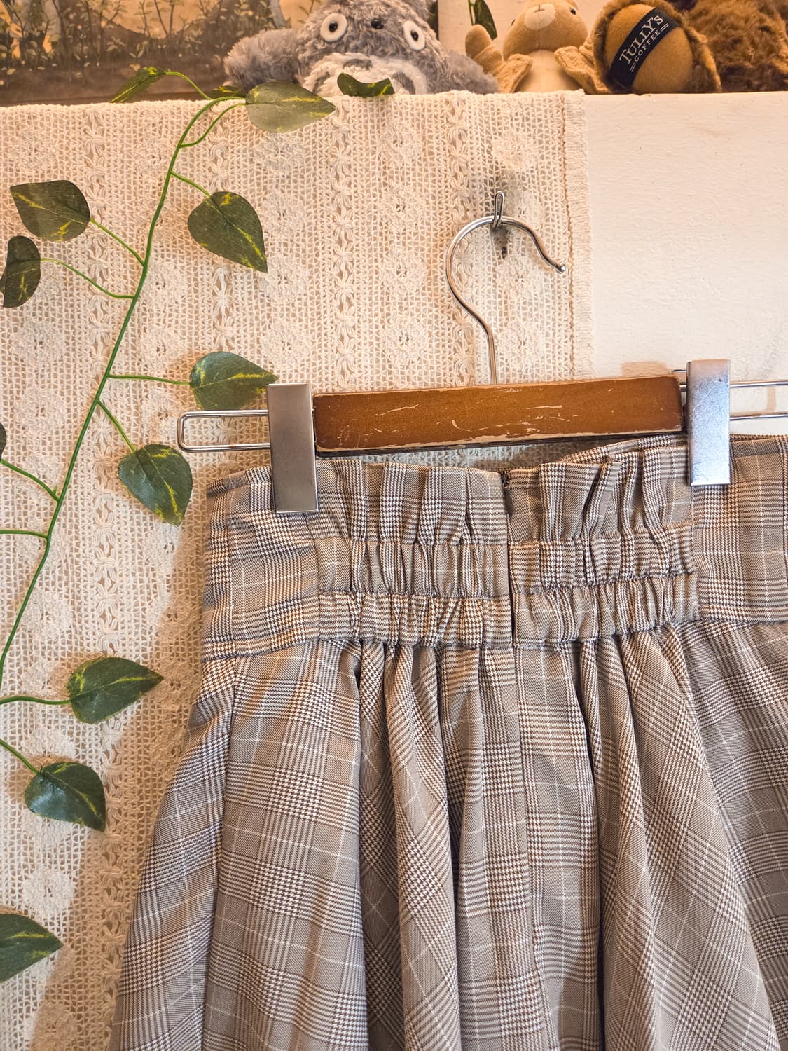 아일렛 체크 미디 스커트 상품이미지5