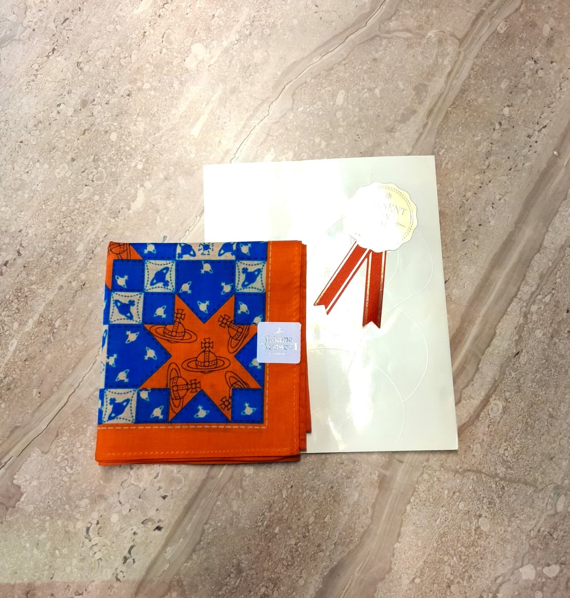 비비안웨스트우드 면 손수건 6  (새상품 with Case) 상품이미지4