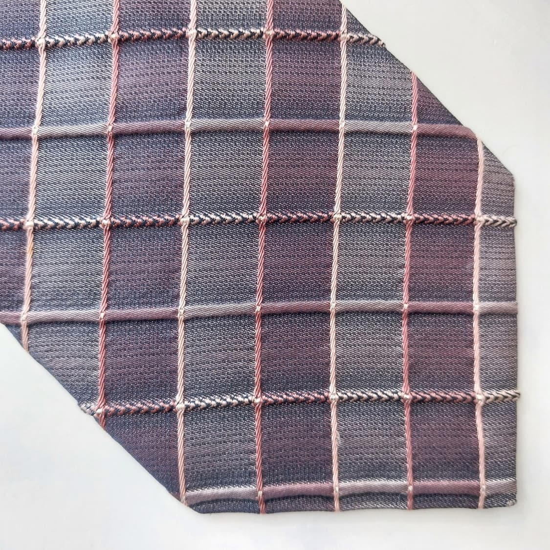 니나리치 실크 퍼플 체크 넥타이 9.5cm A+등급 K2212
 상품이미지6