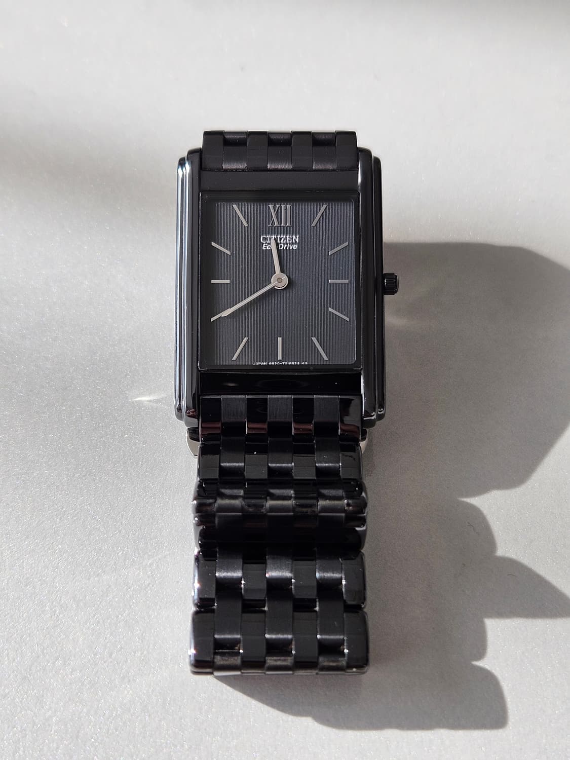 시티즌 에코드라이브 사각 블랙 메탈 시계 상품이미지1