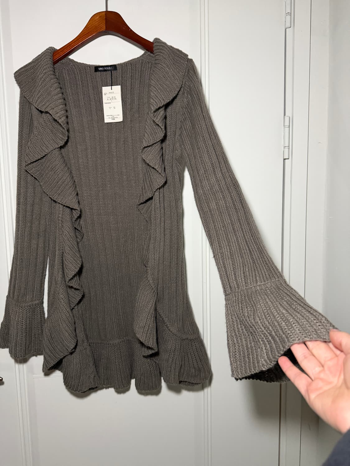 일본빈티지 러플 웨이브 니트가디건 상품이미지8