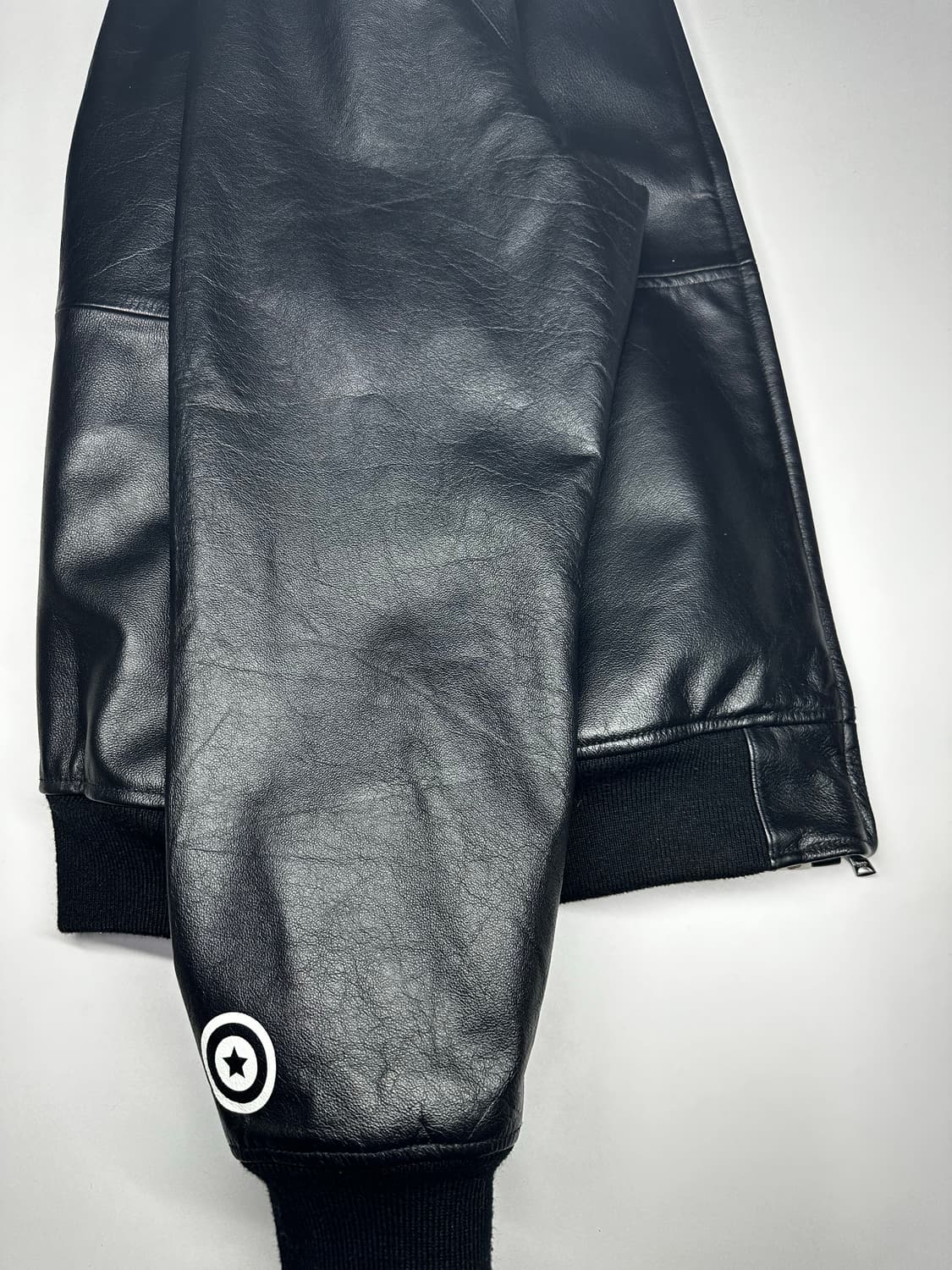 베이프 샤크 레더 블랙 후드 자켓 상품이미지6