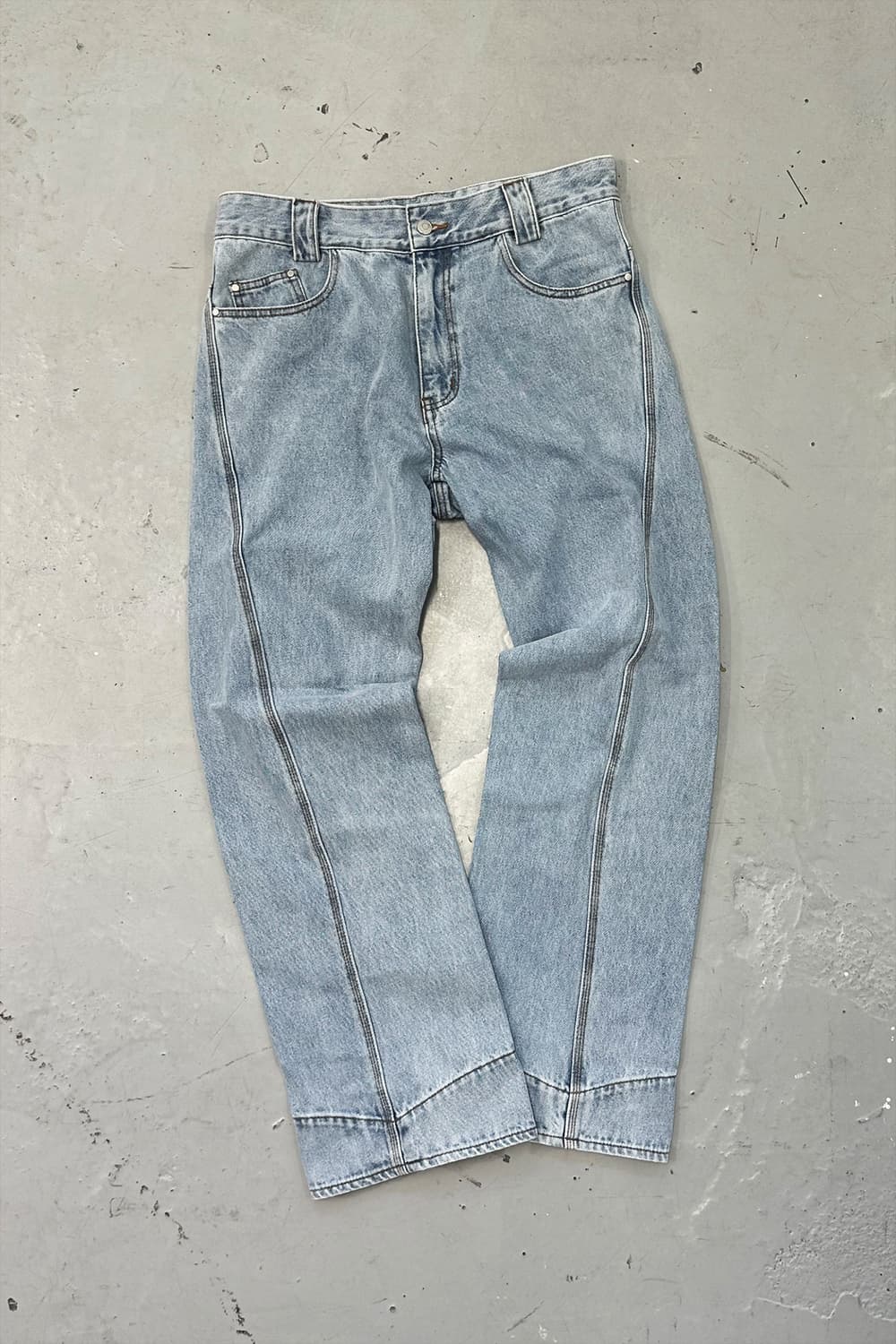 플라스틱프로덕트 드리프트 데님 팬츠 스틸 블루 S 상품이미지1