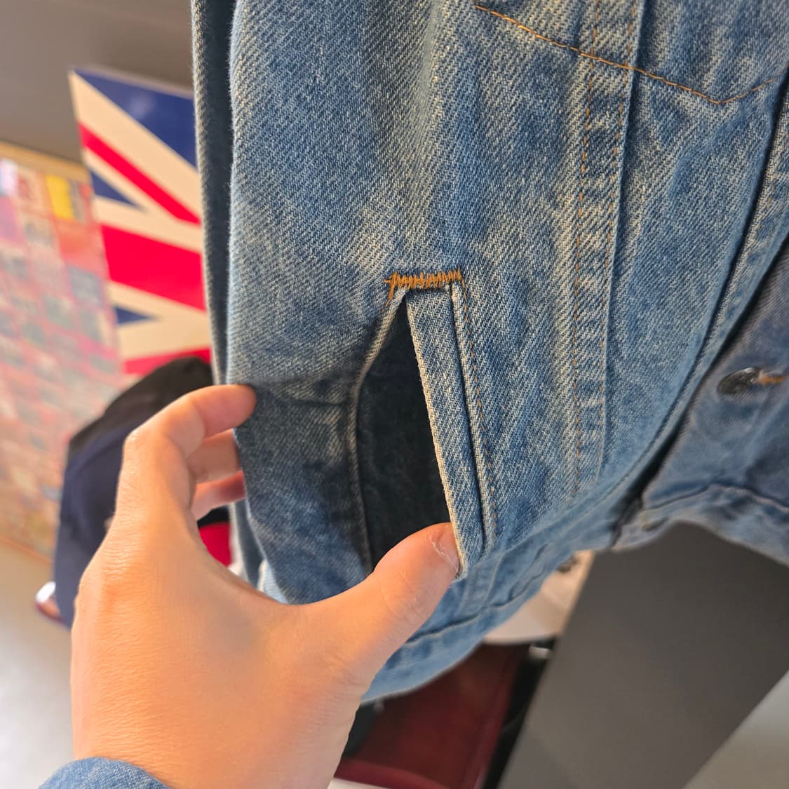 USA 빈티지 데님 자켓 파이어스톤 엠보싱 백프린팅 워크자켓 오버핏 상품이미지7