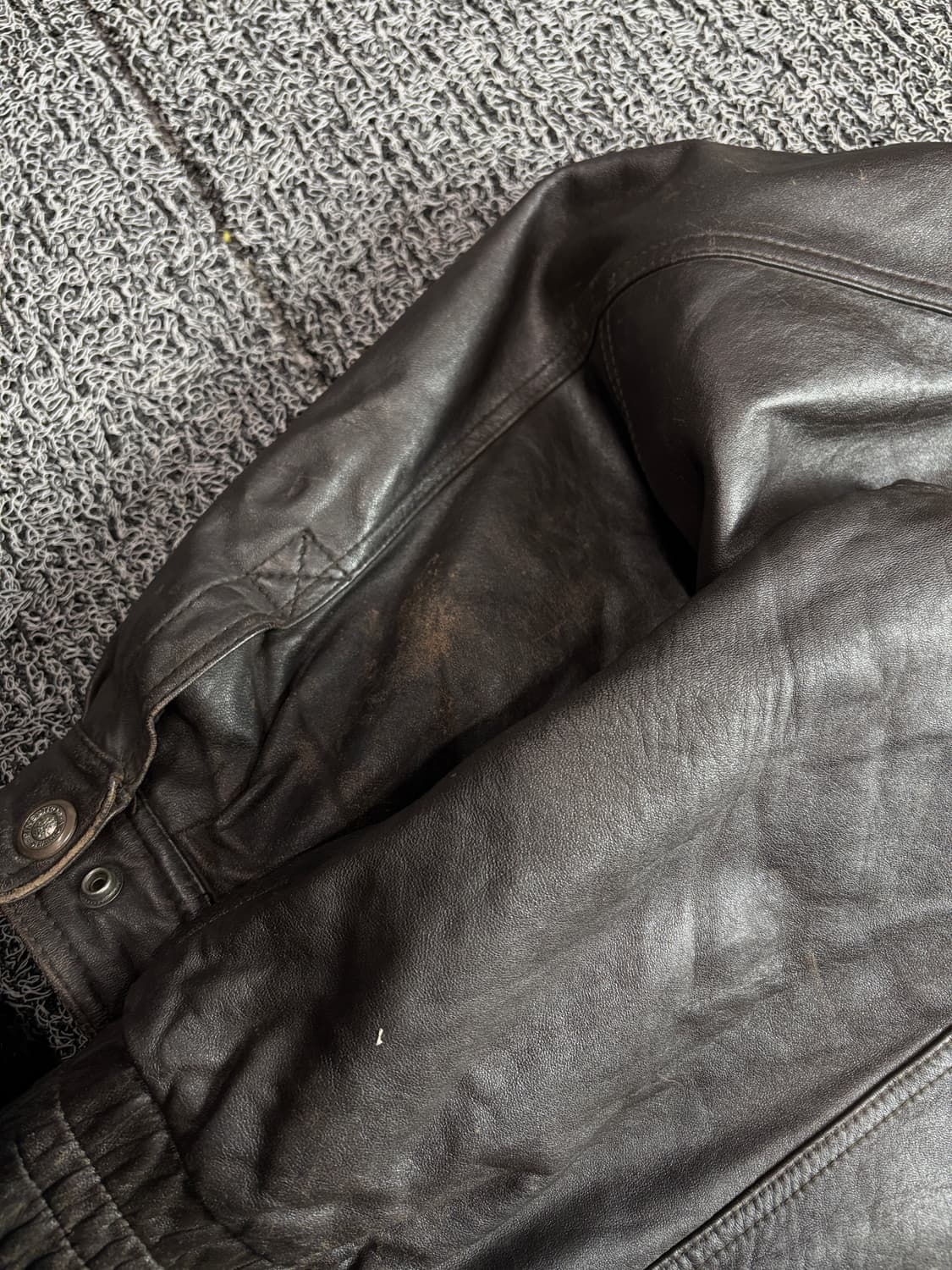 빈티지 아카이브 양가죽 레더 봄버 자켓 브라운 2786 상품이미지7