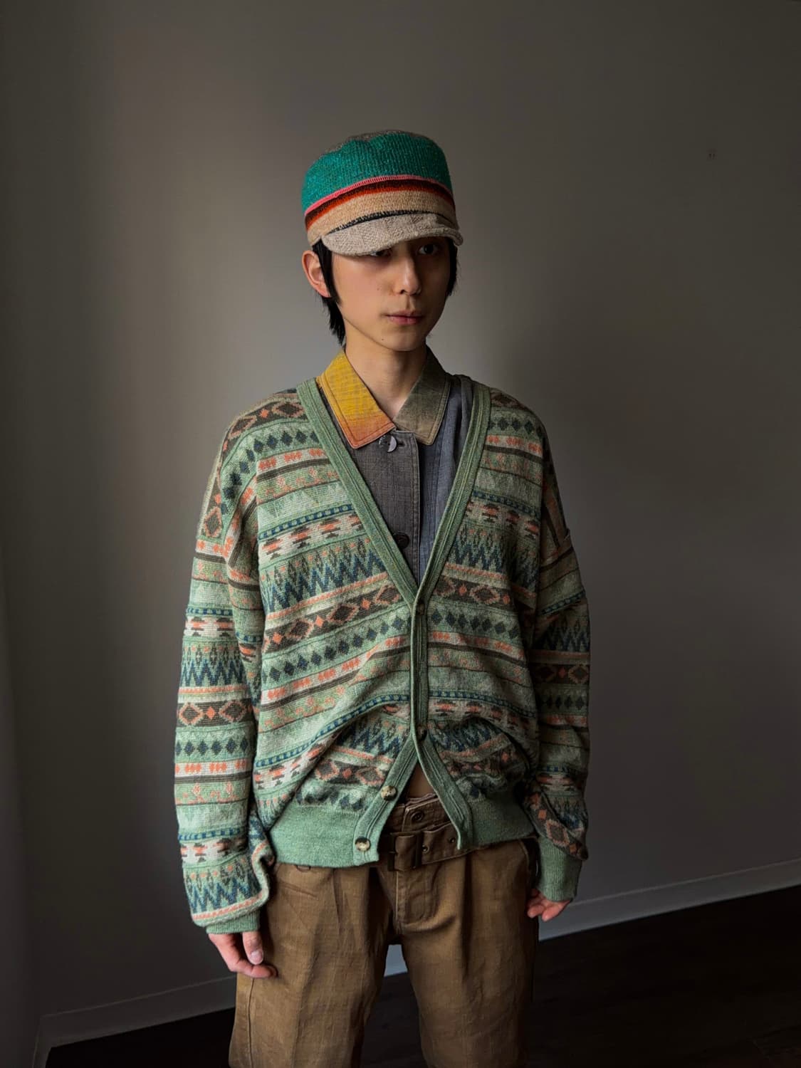 Grin Buddy 니팅 스트라이프 캡 상품이미지5