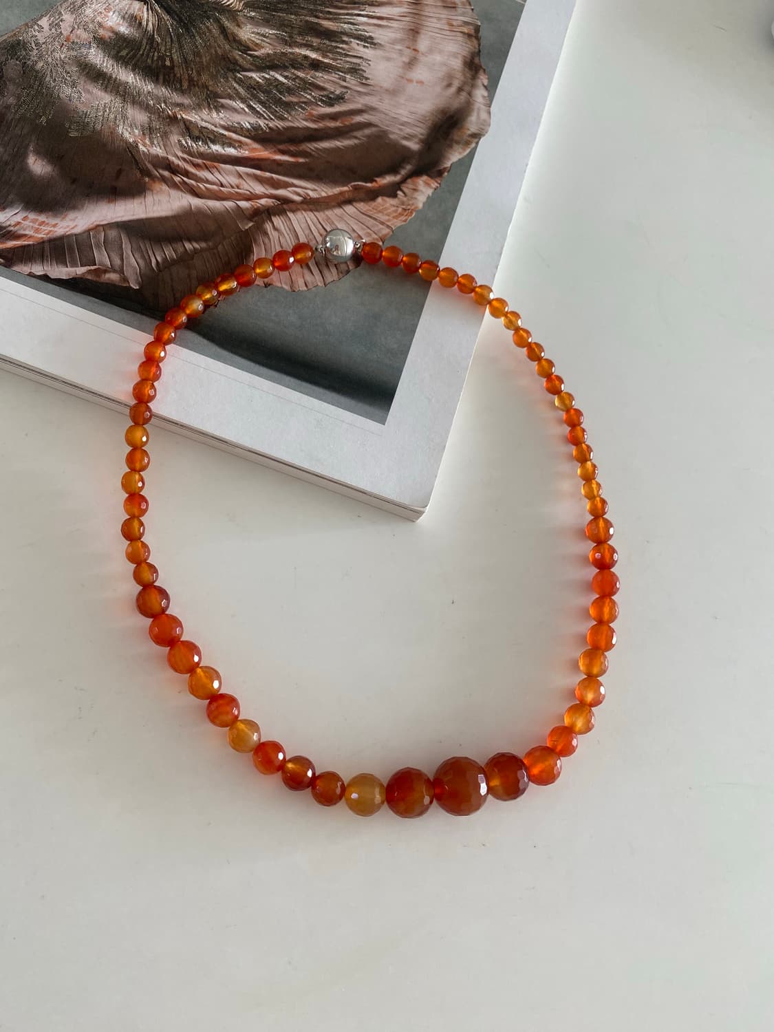 빈티지 카넬리언 비드 네크리스 목걸이 원석 상품이미지5