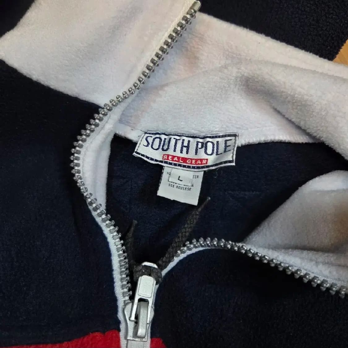 사우스폴 올드스쿨 빅로고 플리스 아노락 (실측 2XL) 상품이미지5