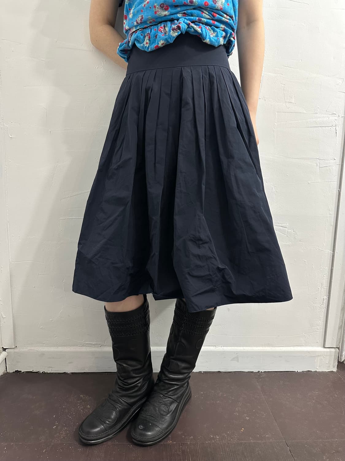 dolly-sean navy pleats skirt 상품이미지3