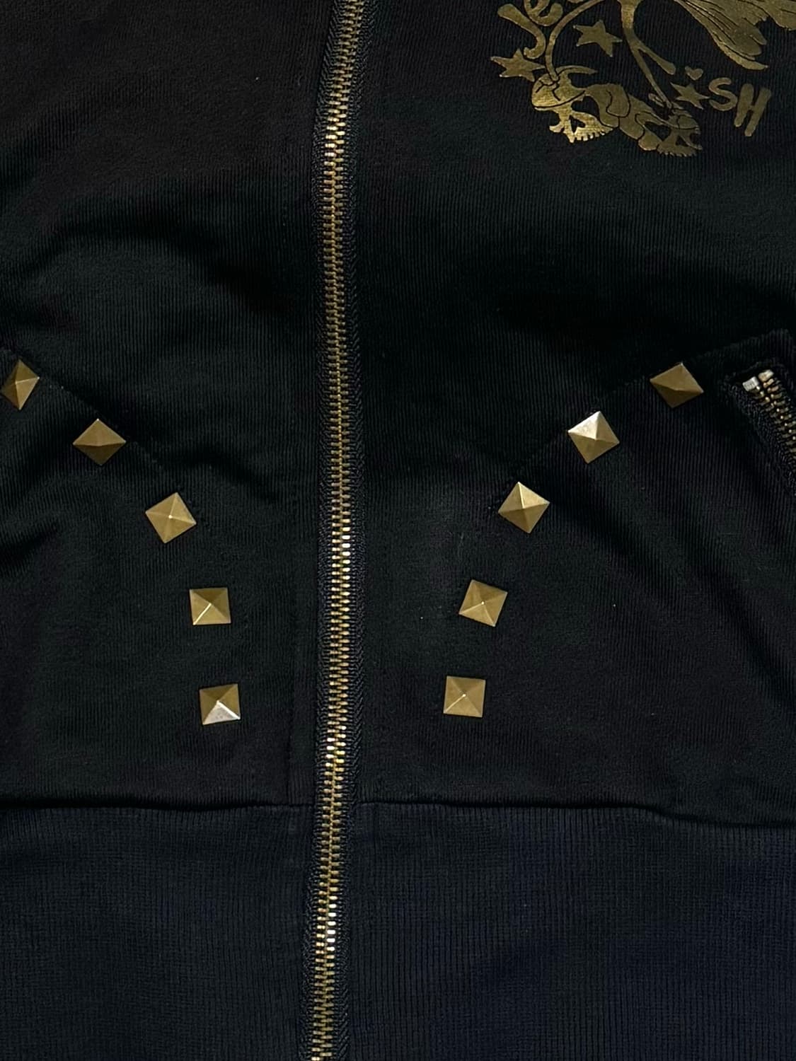 JELLY FISH 골드 스터드 하이넥 후드집업 (베이비메탈클럽깔) 상품이미지4