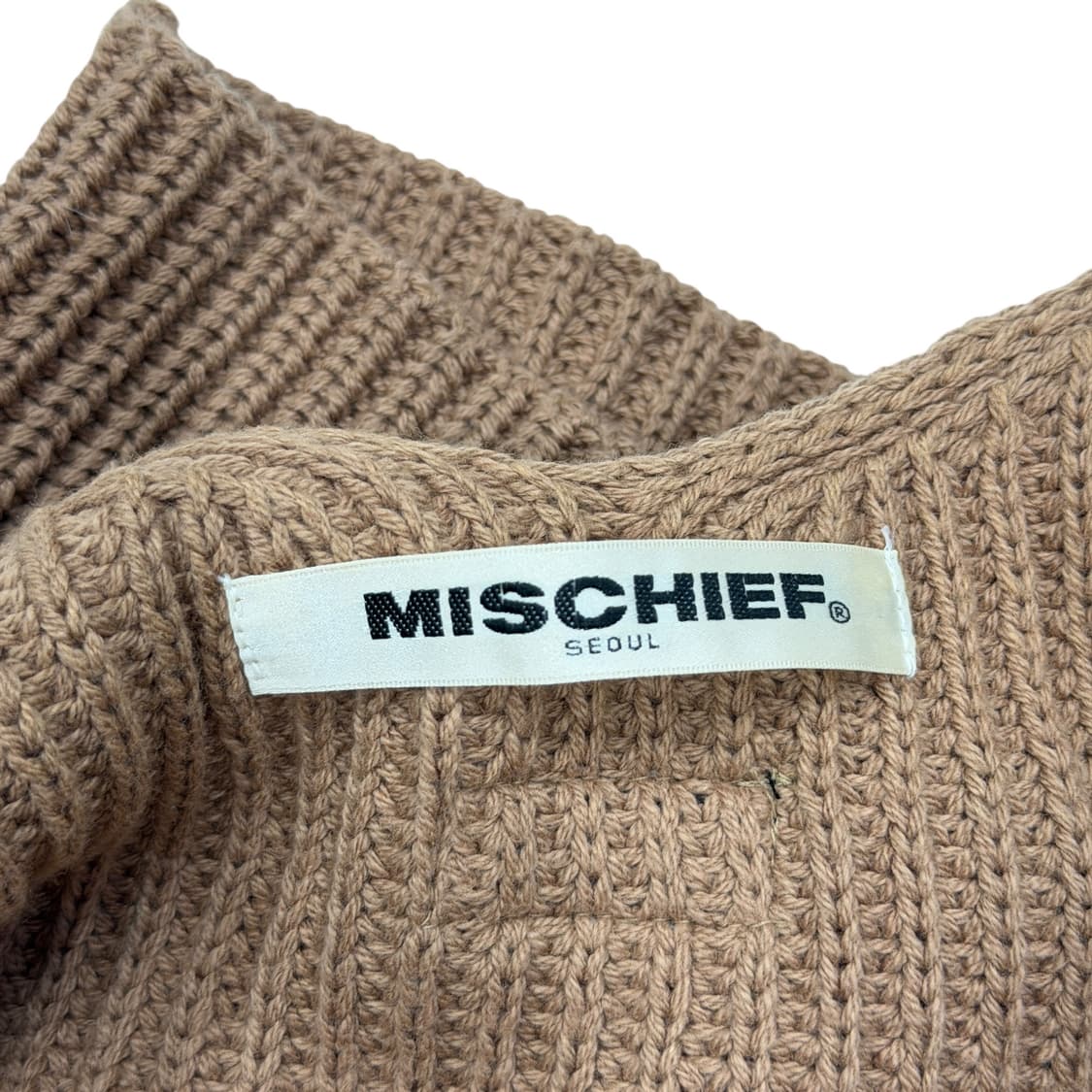 미스치프 크롭 니트 나시 브라운 M 상품이미지3