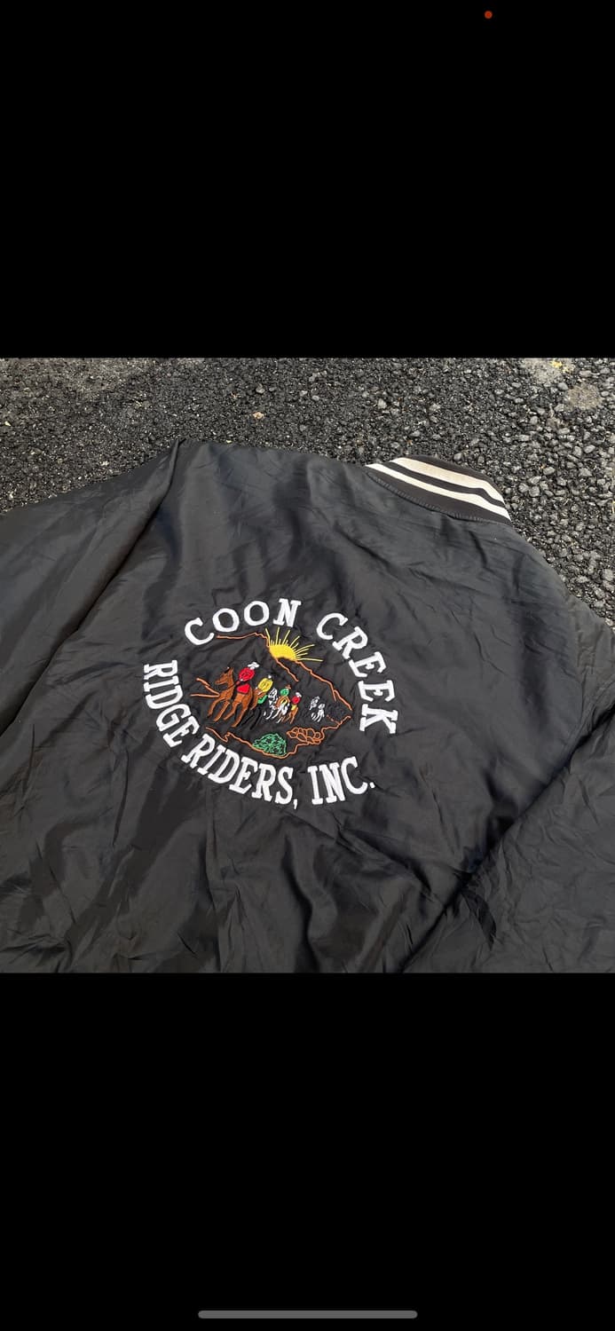 90s HOLLOWAY 사틴 올드스쿨 점퍼 바시티 자켓 XL 상품이미지7