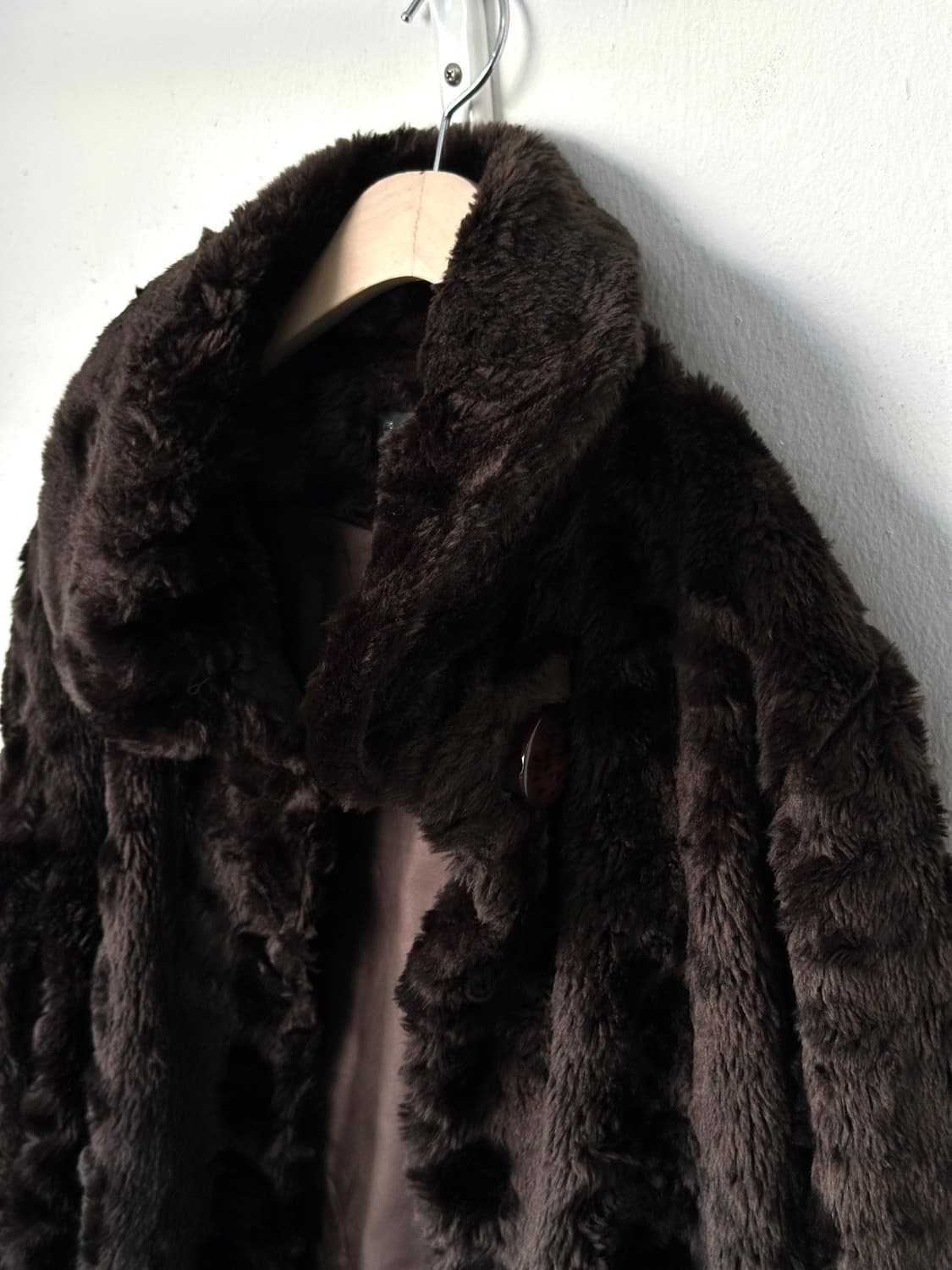 Design collar fake fur coat 상품이미지6