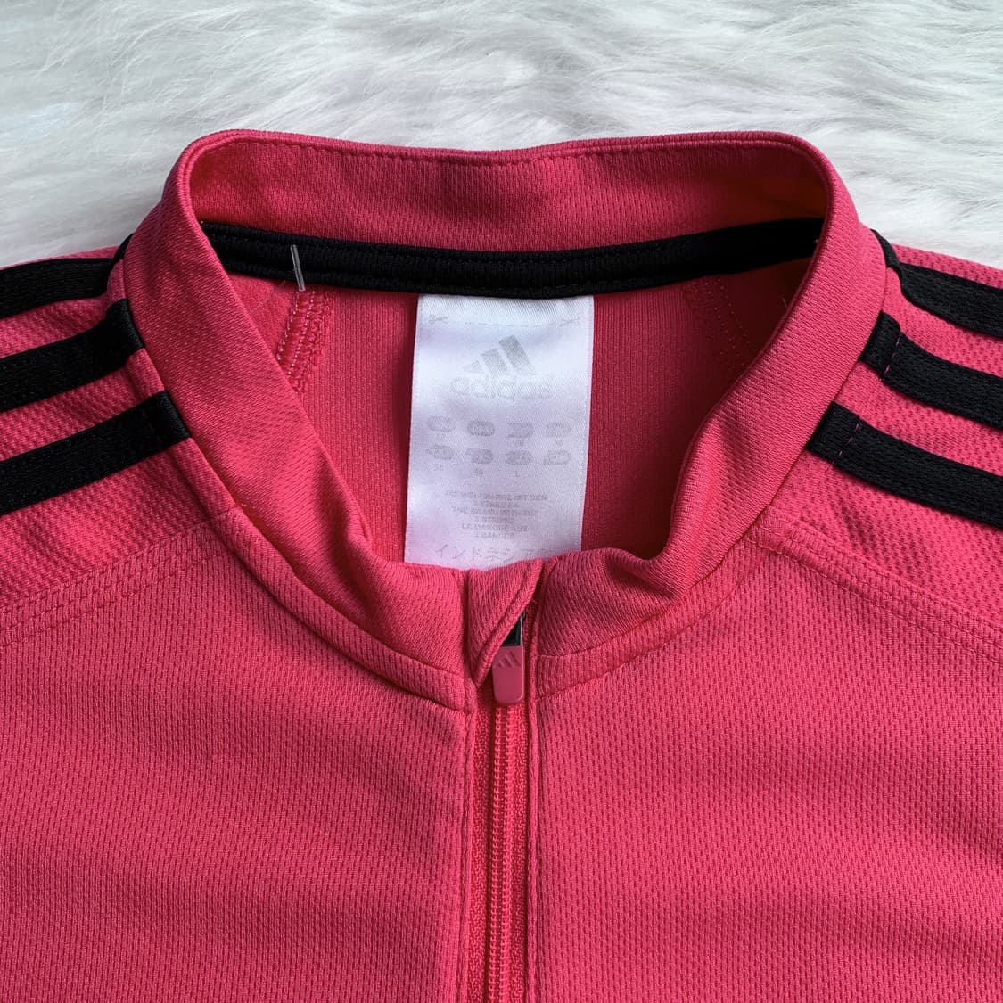 아디다스 ADIDAS 핫핑크 반집업 반팔 티셔츠 1574 상품이미지4