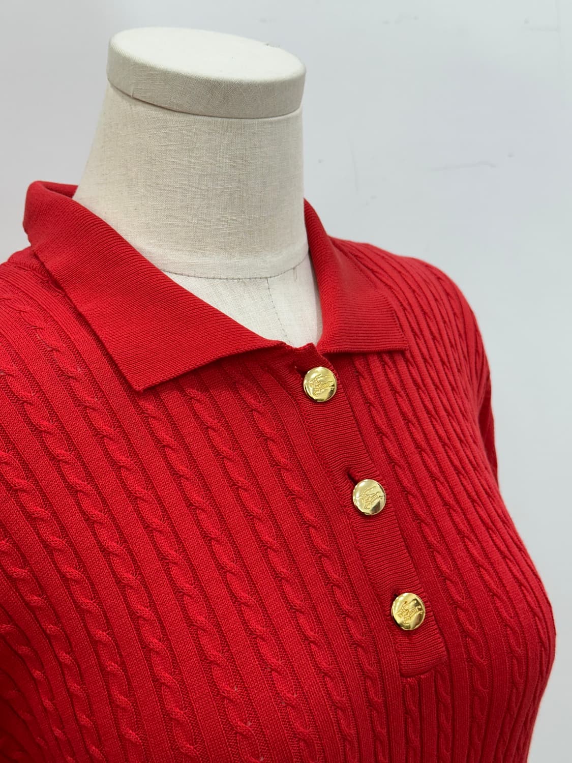 버버리 빈티지 금장 버튼 니트 상품이미지8