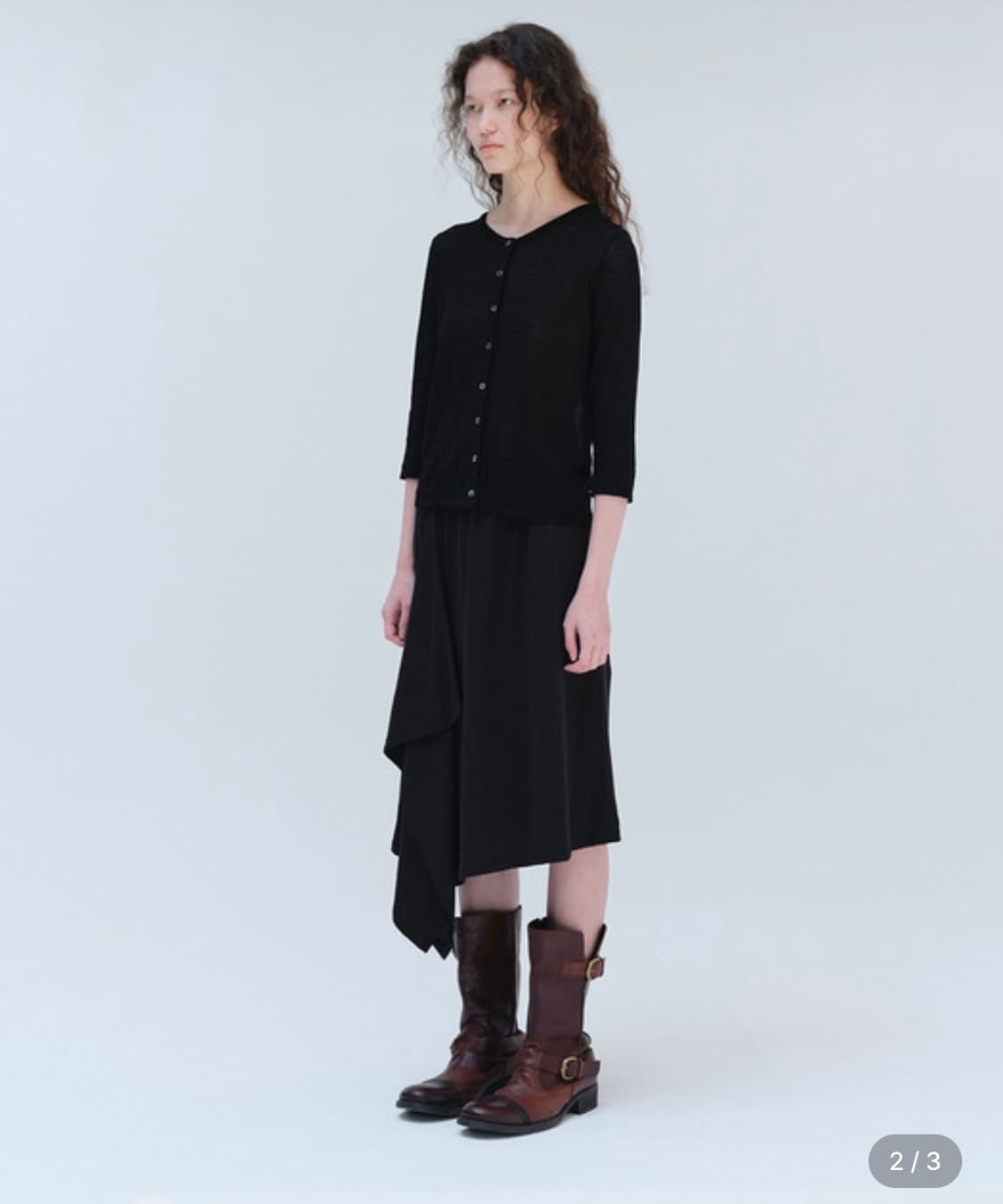 새상품) RESORT 리포스 PLAIN SKIRT (BLACK) 상품이미지2