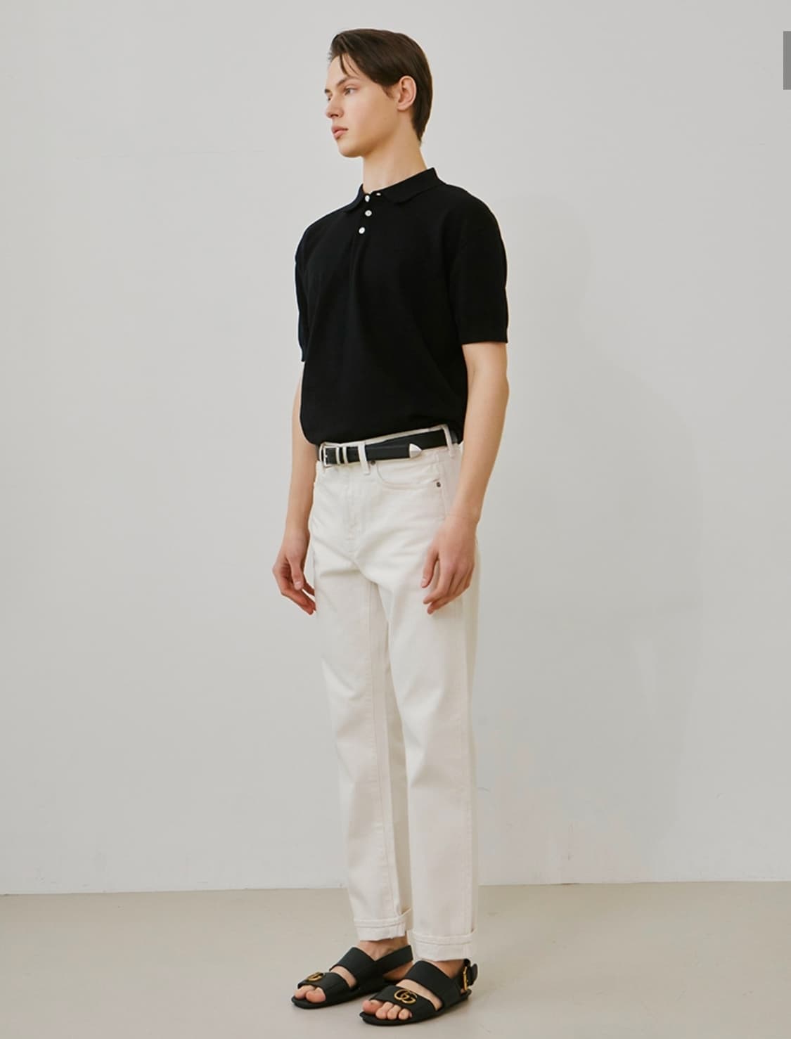 블랙 L) 론트 코튼 칼라 셔츠 상품이미지2