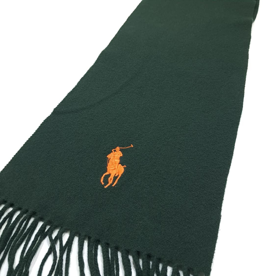 MX387 폴로 이태리판 램스울 포니자수 그린 머플러 목도리 상품이미지4