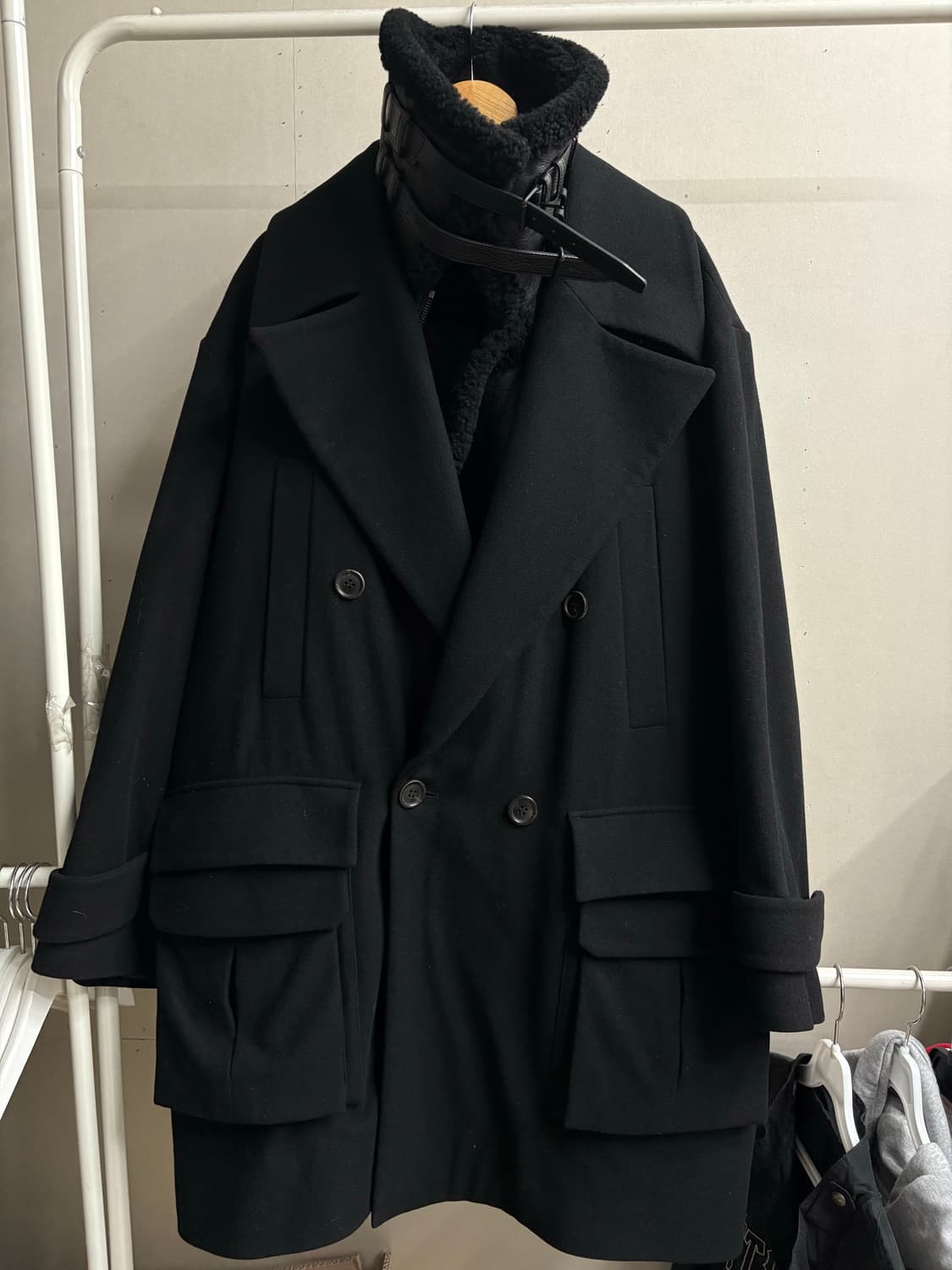 17fw 준지 캐시미어 무스탕 더블코트 상품이미지5