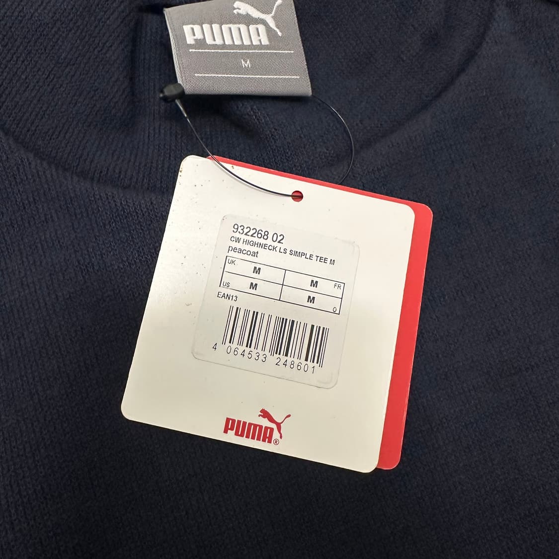 [새상품] PUMA 푸마 목폴라 긴팔티셔츠 네이비 M 상품이미지3