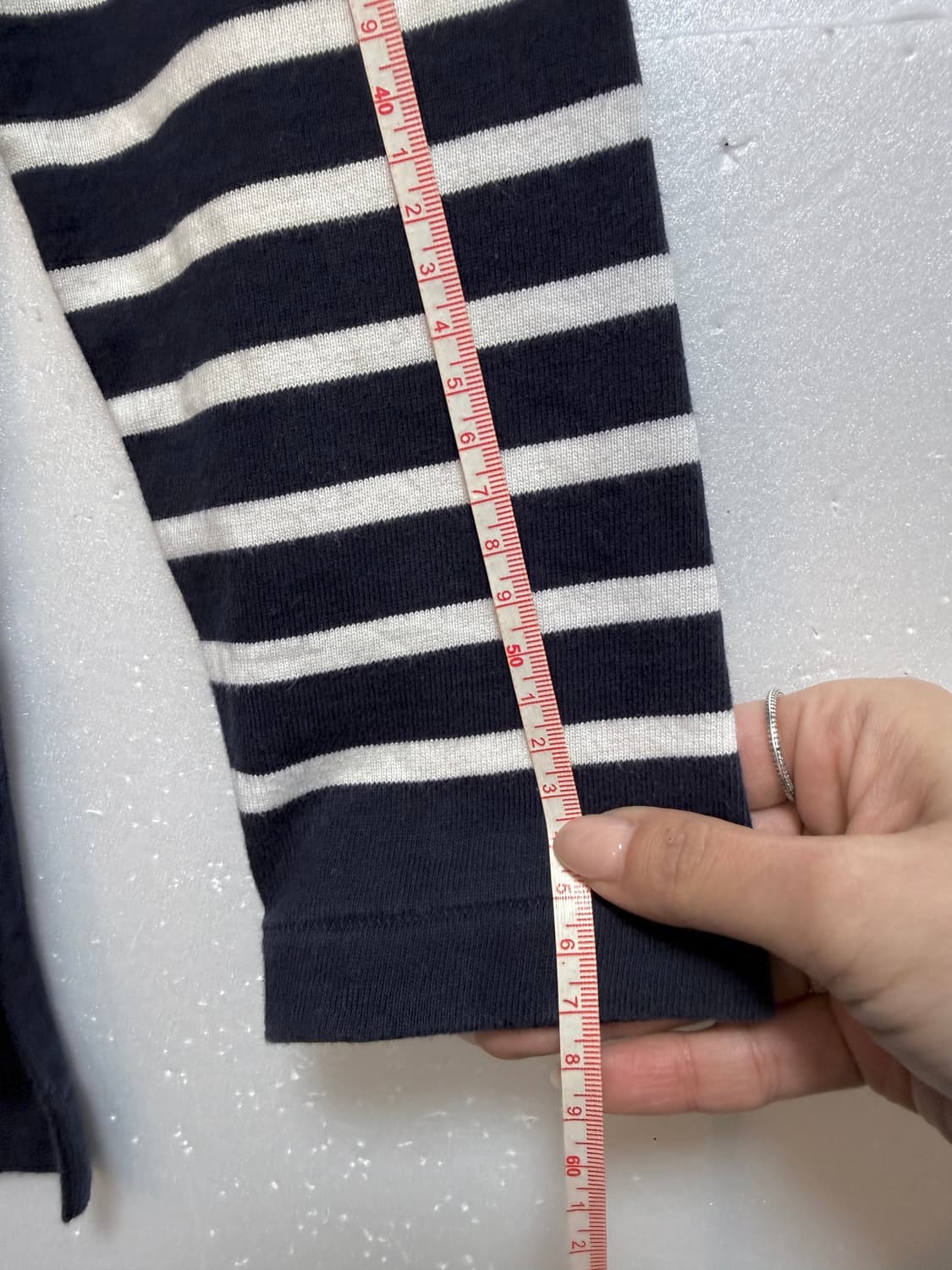 럭키슈에뜨 스트라이프 티셔츠 38( 55)단가라 긴팔 네이비 상품이미지9