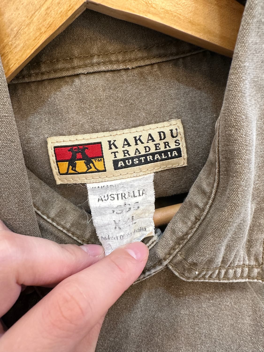 XXL) kakadu traders 브라운 워싱 코튼 오버사이즈 셔츠 상품이미지4