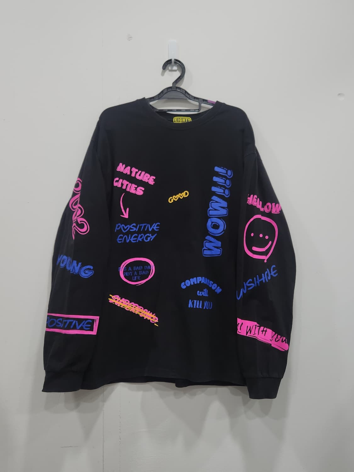 [F] Eighty 프린팅 롱슬리브 오버핏 긴팔티 남녀공용 95-100 상품이미지1