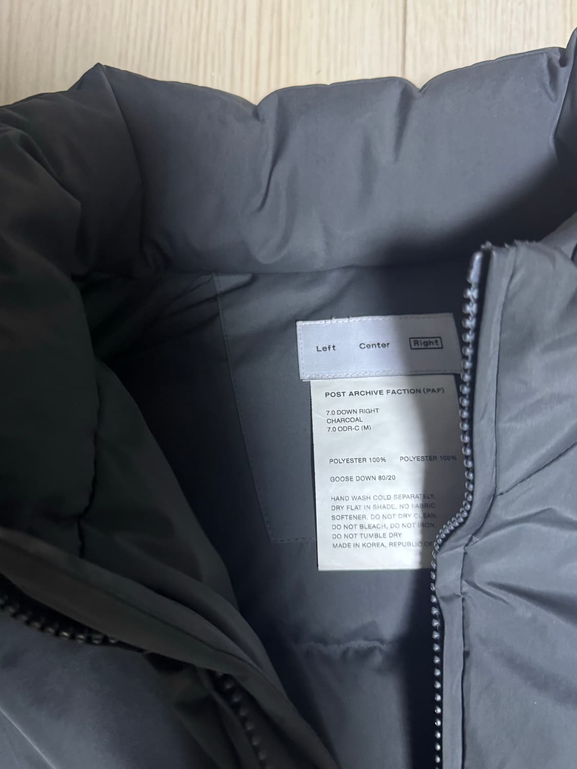 M) paf 파프 패딩 7.0 down jacket charcoal 상품이미지2