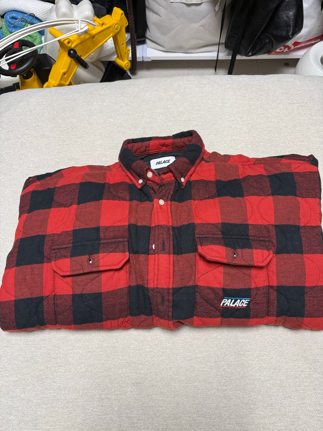 palace - QUILT MIT PLAID SHIRT RED 상품이미지1