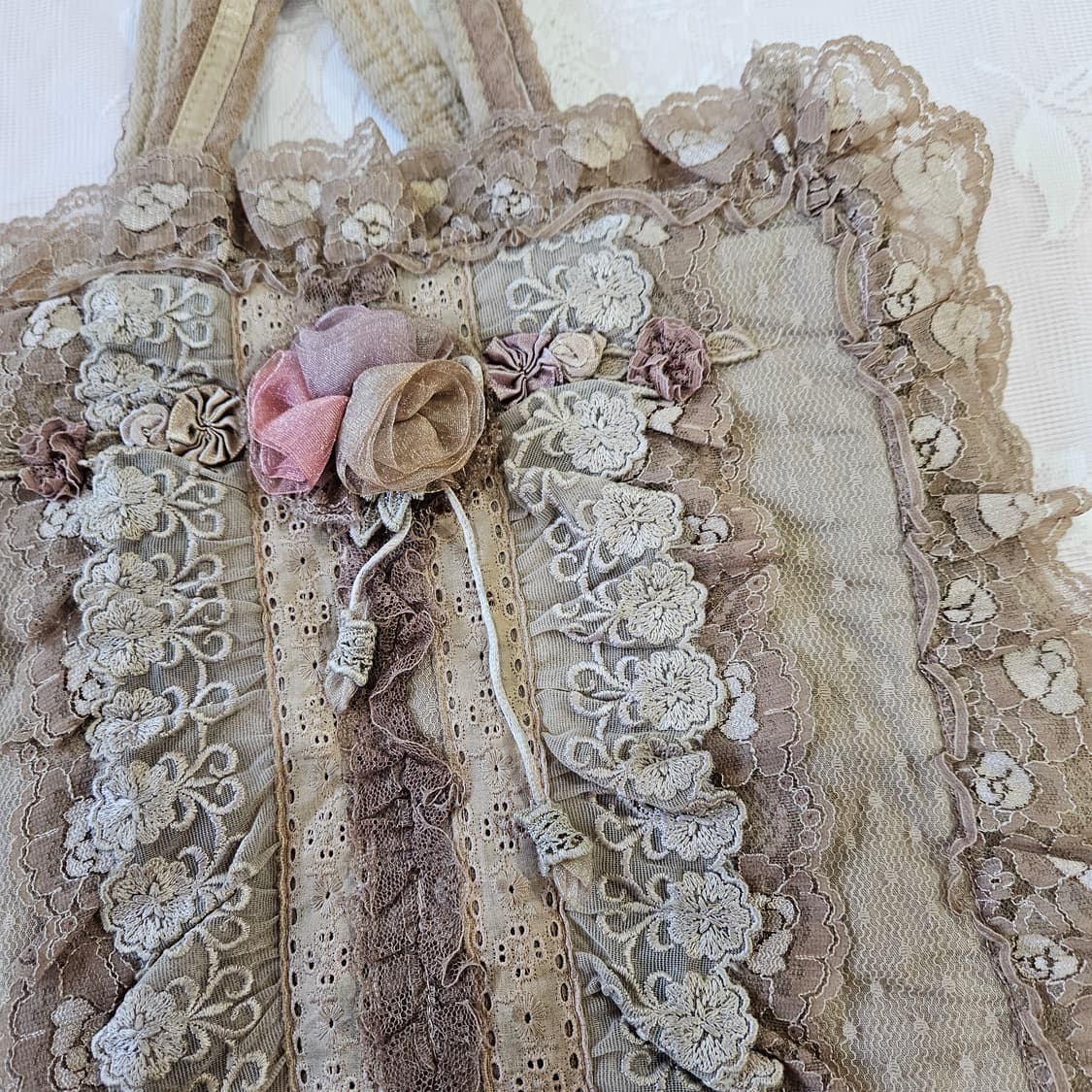빈티지 레이스 로맨틱 토트백 상품이미지4
