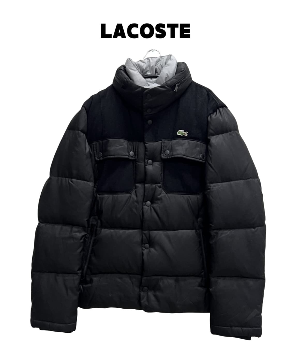 라코스테 울 믹스 구스다운 자켓 블랙 상품이미지1