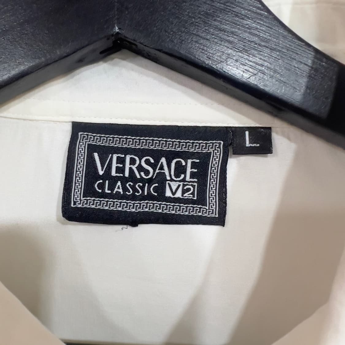 베르사체 아카이브 화이트 솔리드 셔츠 상품이미지5