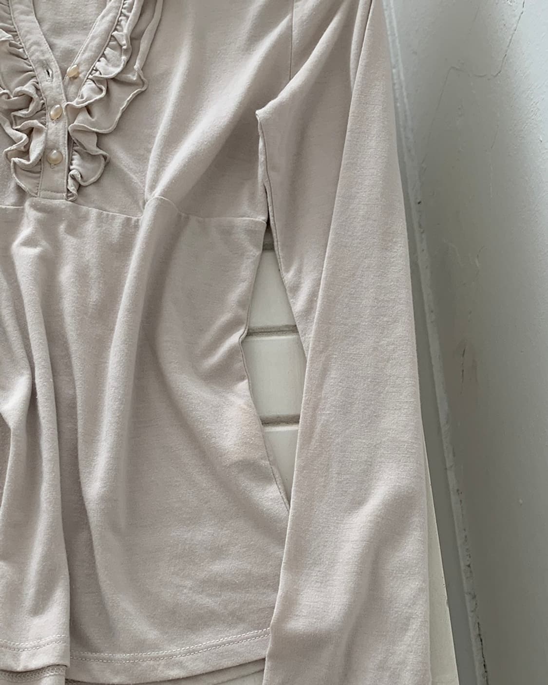 Nude beige blouse top 상품이미지9