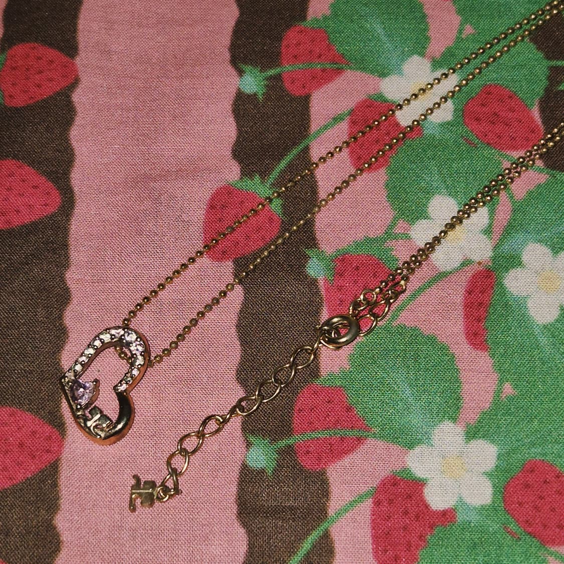 90s 꾸레쥬 드롭 하트 핑크 크리스탈 목걸이 상품이미지8