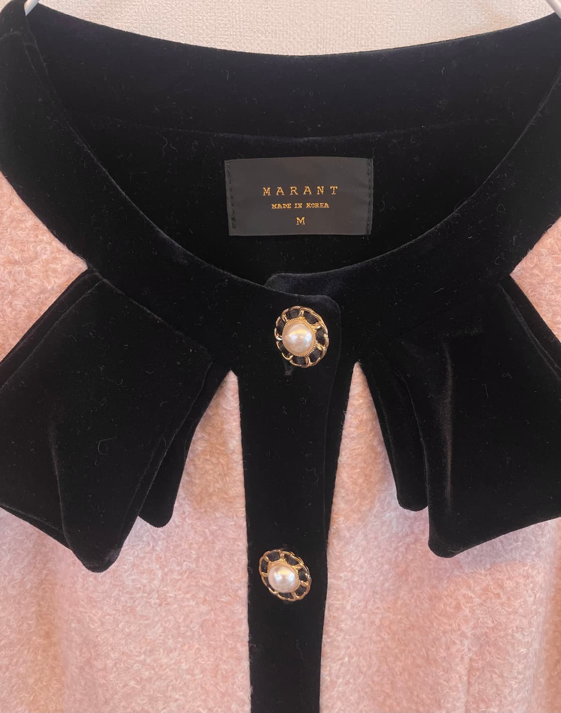 MARANT 벨벳리본 핑크 롱코트원피스:) 하객룩 데이트룩오피스룩연말룩 상품이미지4