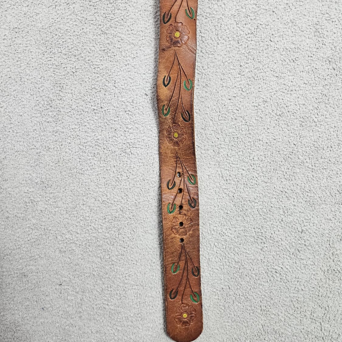 70s 황동 버클 레더 카빙 웨스턴 벨트 상품이미지4