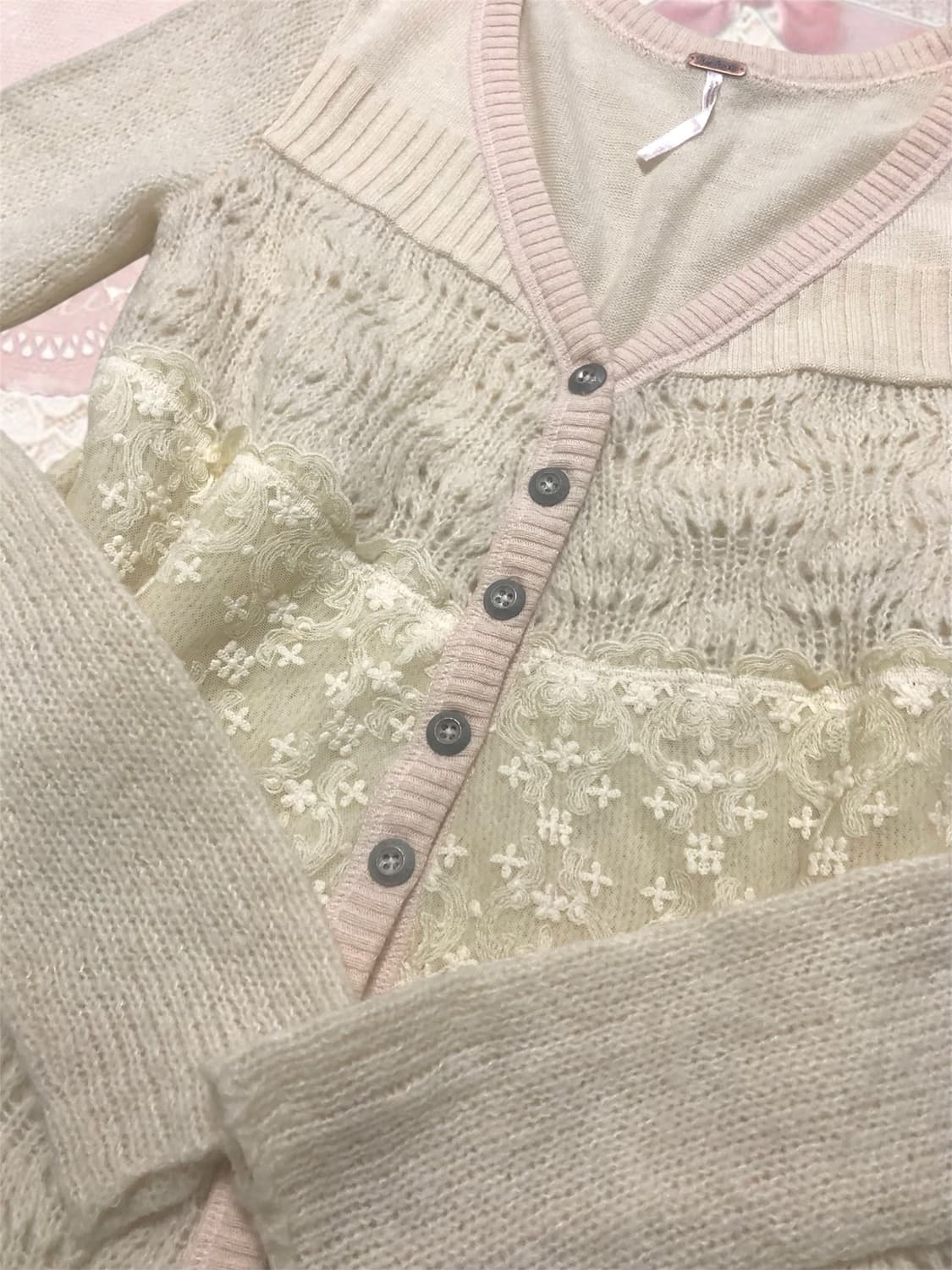 빈티지 모리걸 레이스 가디건 히메갸루 리즈리사 엑시즈팜 어스뮤직 상품이미지2